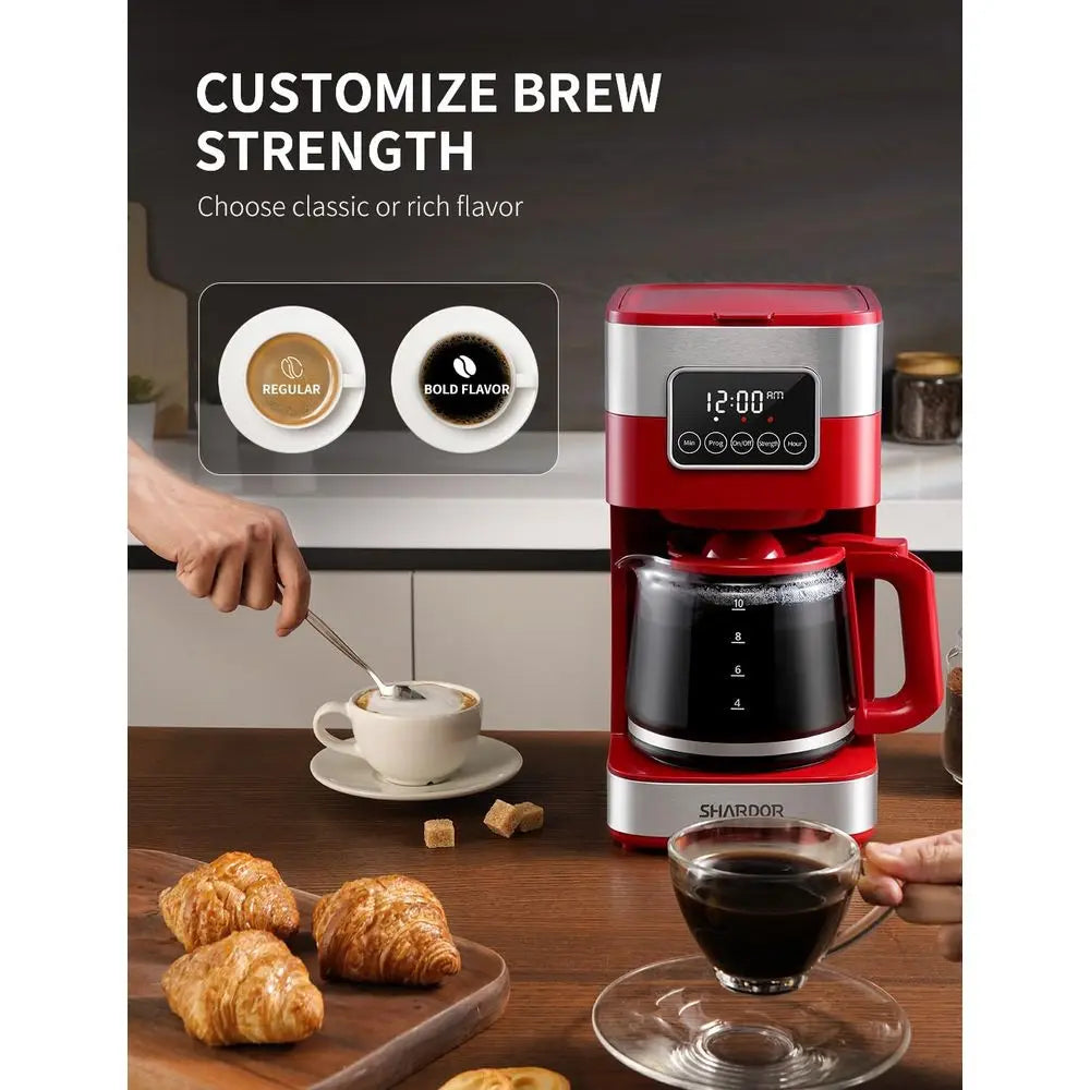 XMSJ 10 Cup Programmable Coffee Maker With Auto Shut Off