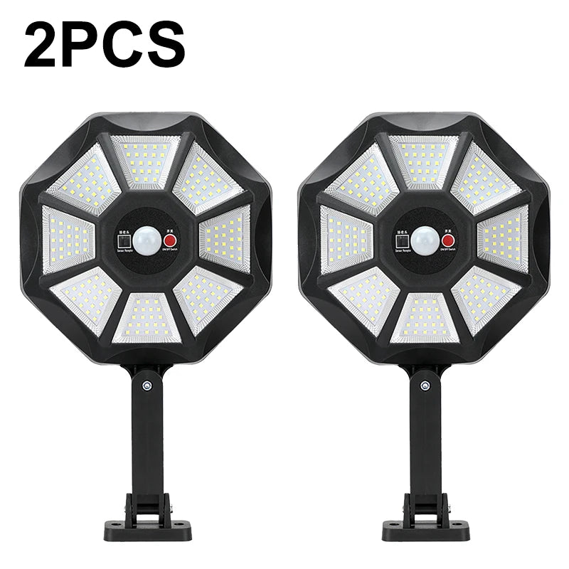 Solar Street Light With Motion Sensor Outdoor Remote Control Waterproof