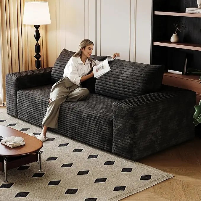 HUANHUI Loveseat Sofa Couch For Living Room Modern Corduroy