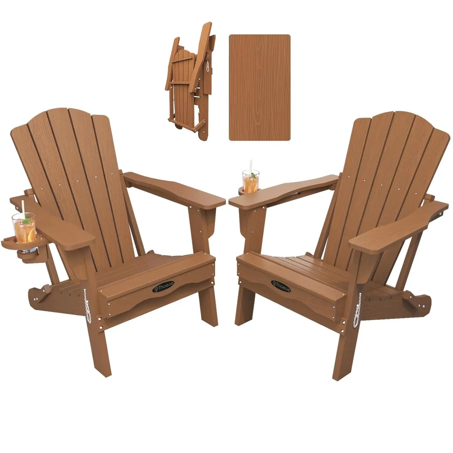 MOYU All-Weather Folding Adirondack Chairs Set Of 2
