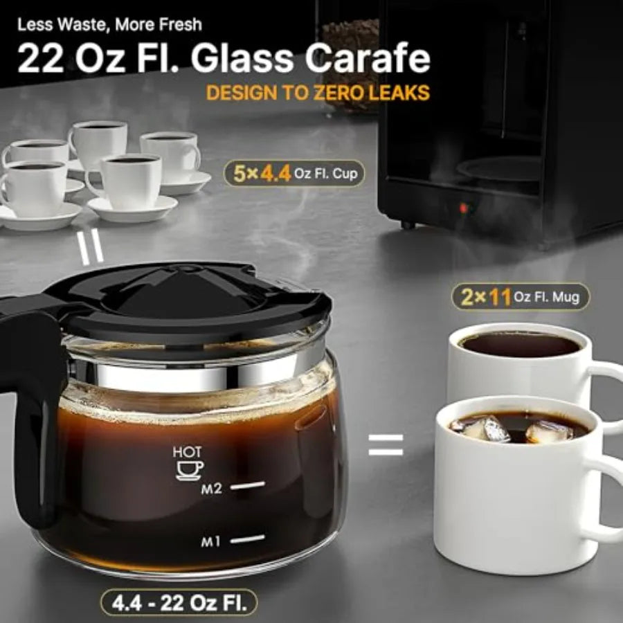 Iosn 22OZ Drip Coffee Maker With Grinder And Carafe