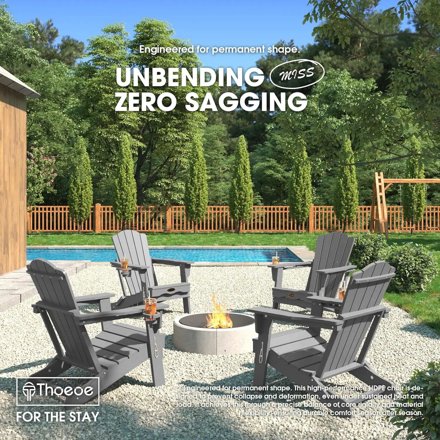 MOYU All-Weather Folding Adirondack Chairs Set Of 2