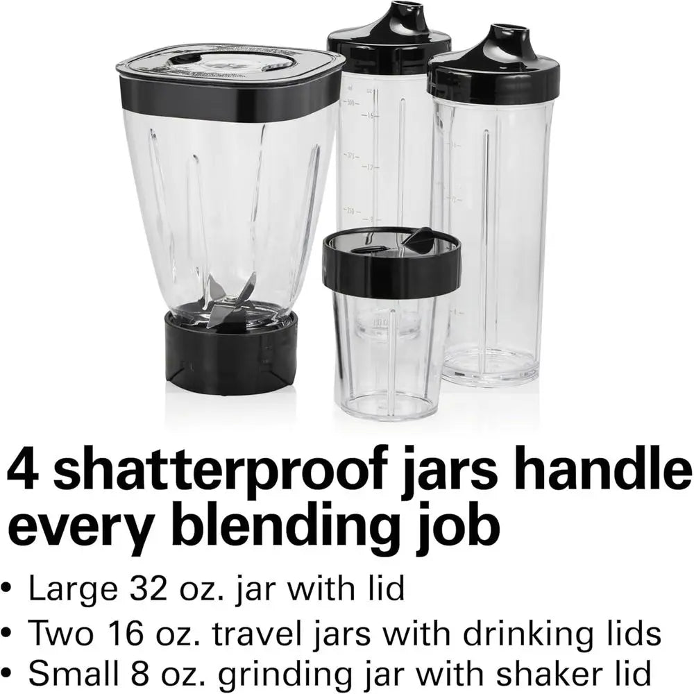 XMSJ Smoothie Blender with 4 BPA-Free Jars and Lids
