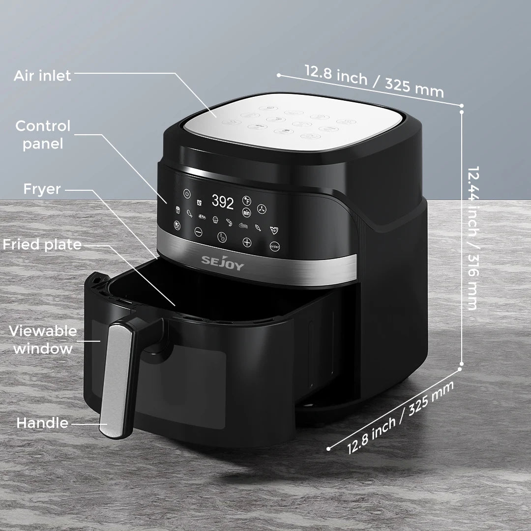 Sejoy 8in1 Air Fryer Oilless Cooker For Roasting Baking Dehydrating