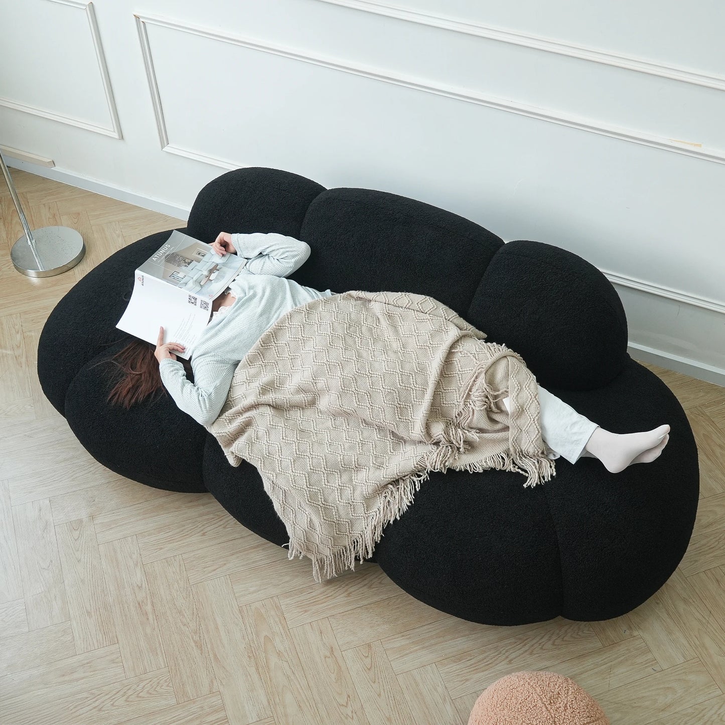 Sdorens Cloud Shaped Upholstered Sofa for Modern Living Room Comfort