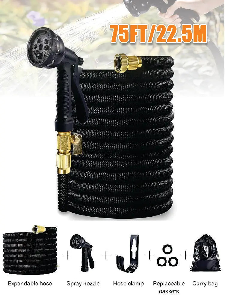 Expandable Garden Hose Kit With Nozzles Flexible And Durable