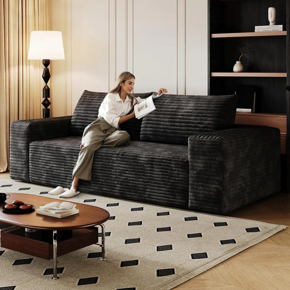 HUANHUI Loveseat Sofa Couch For Living Room Modern Corduroy