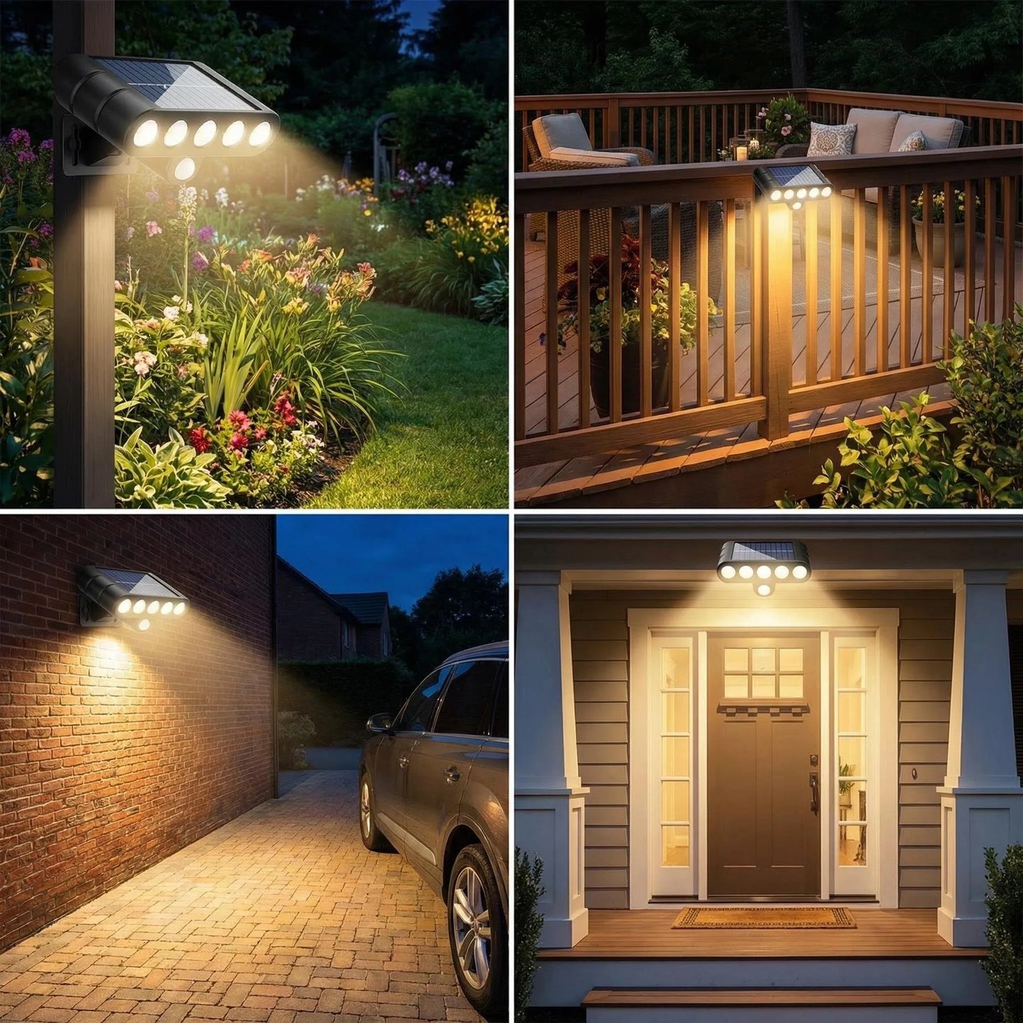 FAMCDC Solar Powered Outdoor Wall Light LED With Motion Sensor