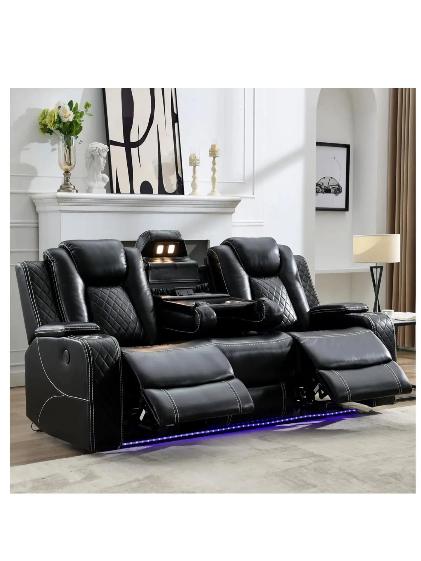 TODRANI Power Reclining Sofa With Wireless Charger