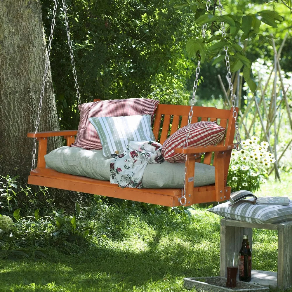 Wooden Patio Swing Bench With Upgraded Adjustable Chains