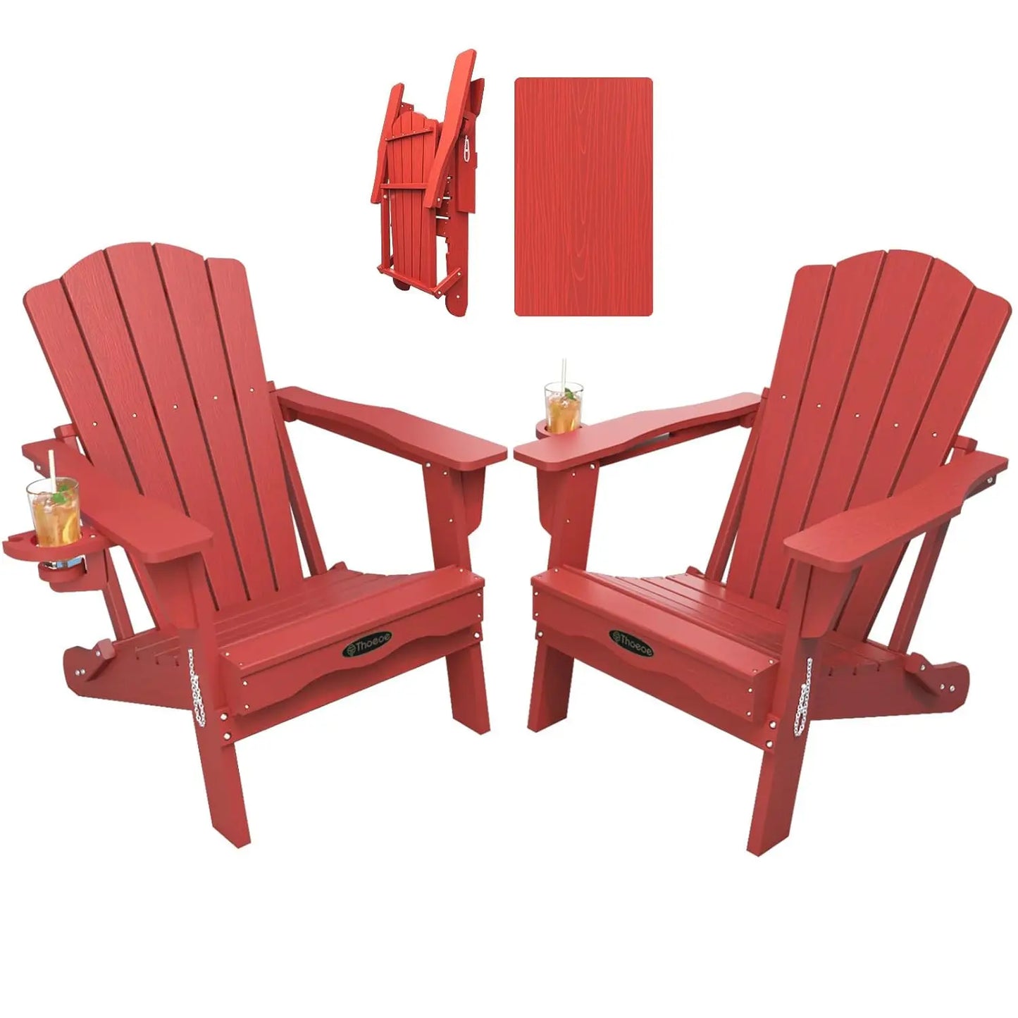 MOYU All-Weather Folding Adirondack Chairs Set Of 2