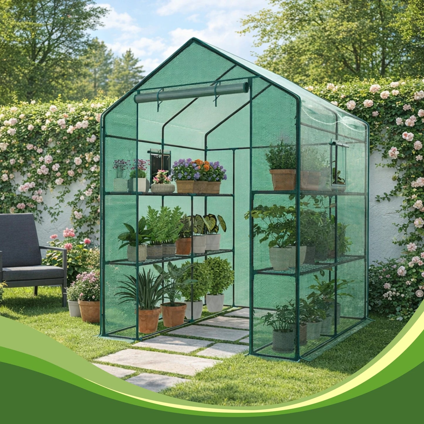 JHK Portable Walk-In Greenhouse For Outdoor Plants