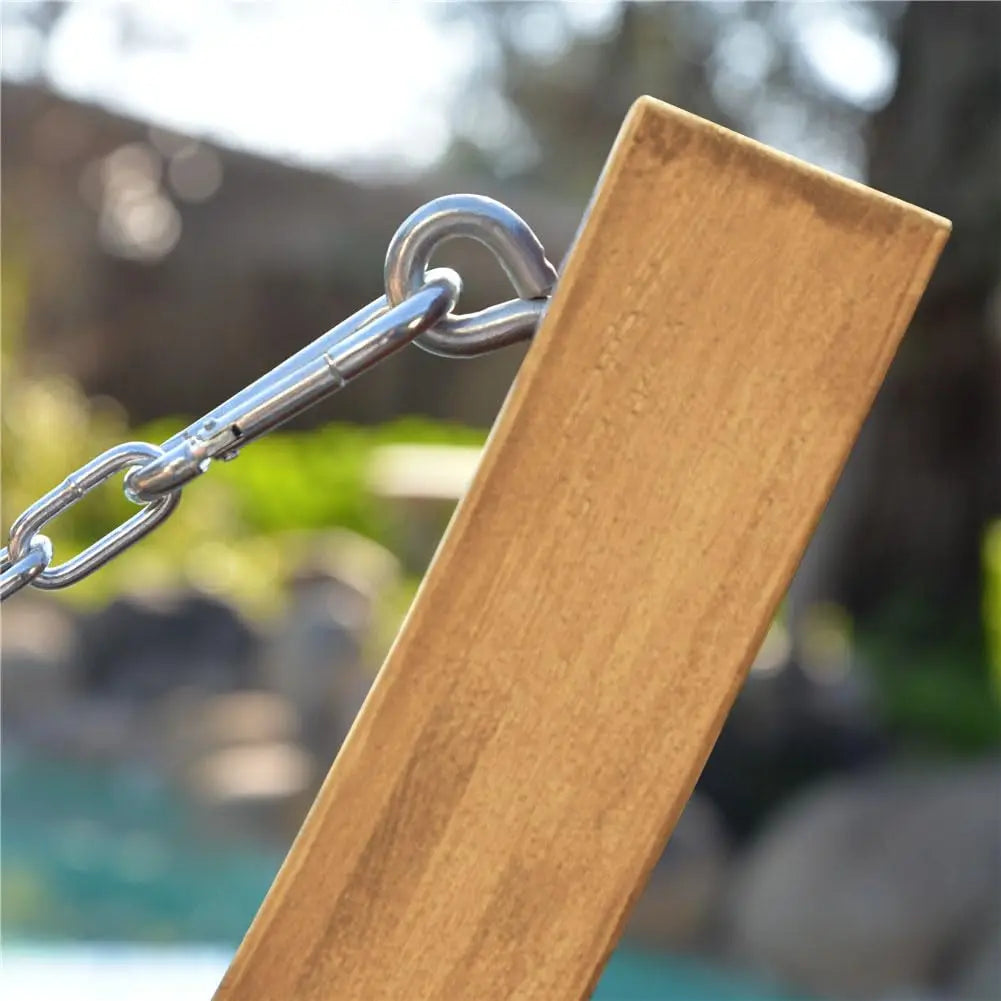 Pine Wood Arc Hammock Stand Outdoor With Carabiners And Chains