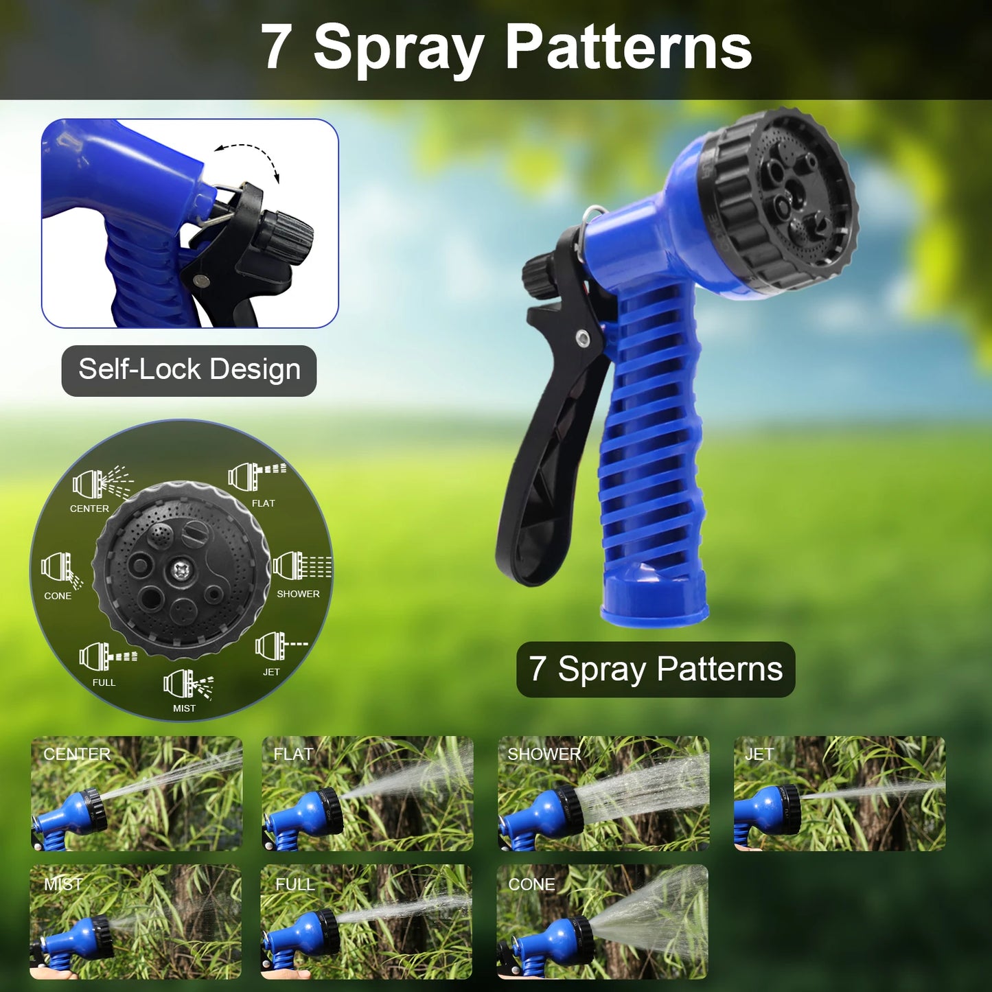 GardenJoy Expandable Garden Hose With 7 Function Nozzle