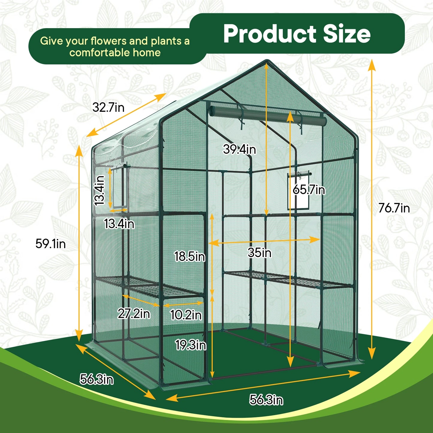 JHK Portable Walk-In Greenhouse For Outdoor Plants