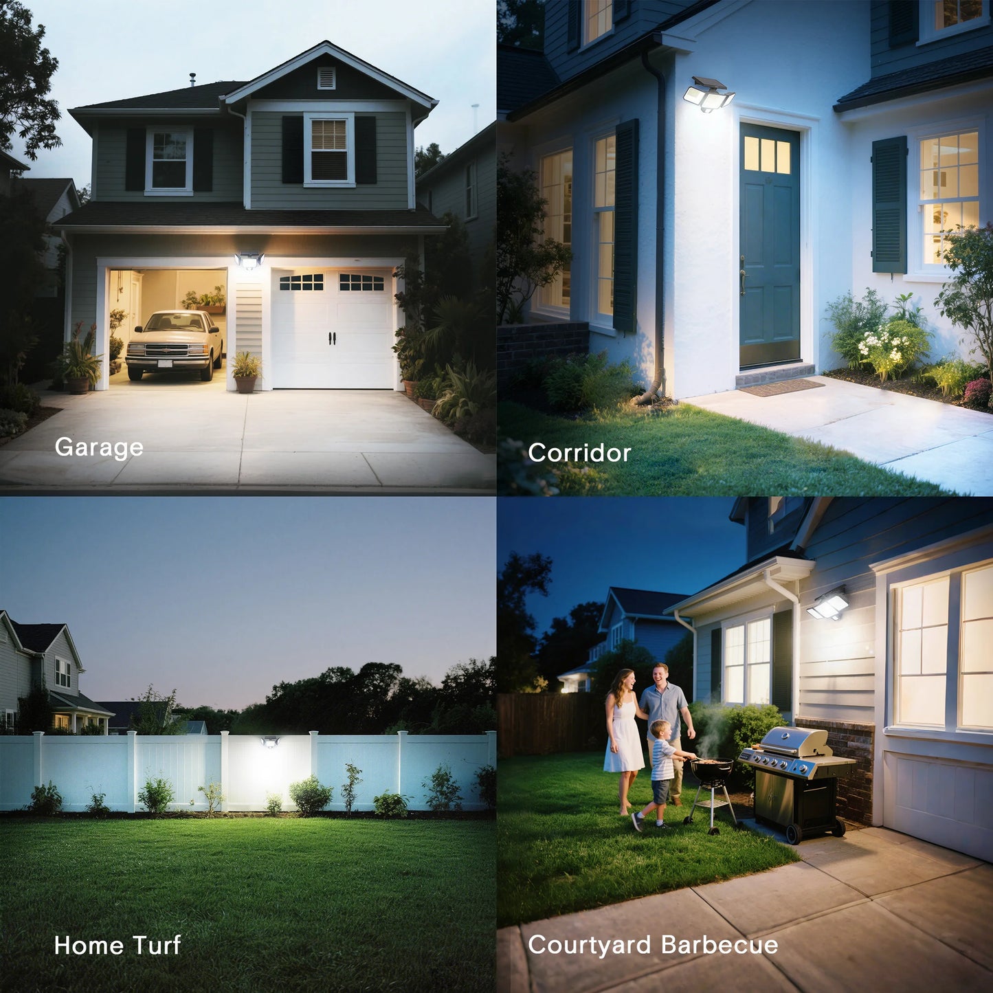 Solar Security Light Three Head Motion Sensor 270° Illumination 3000LM