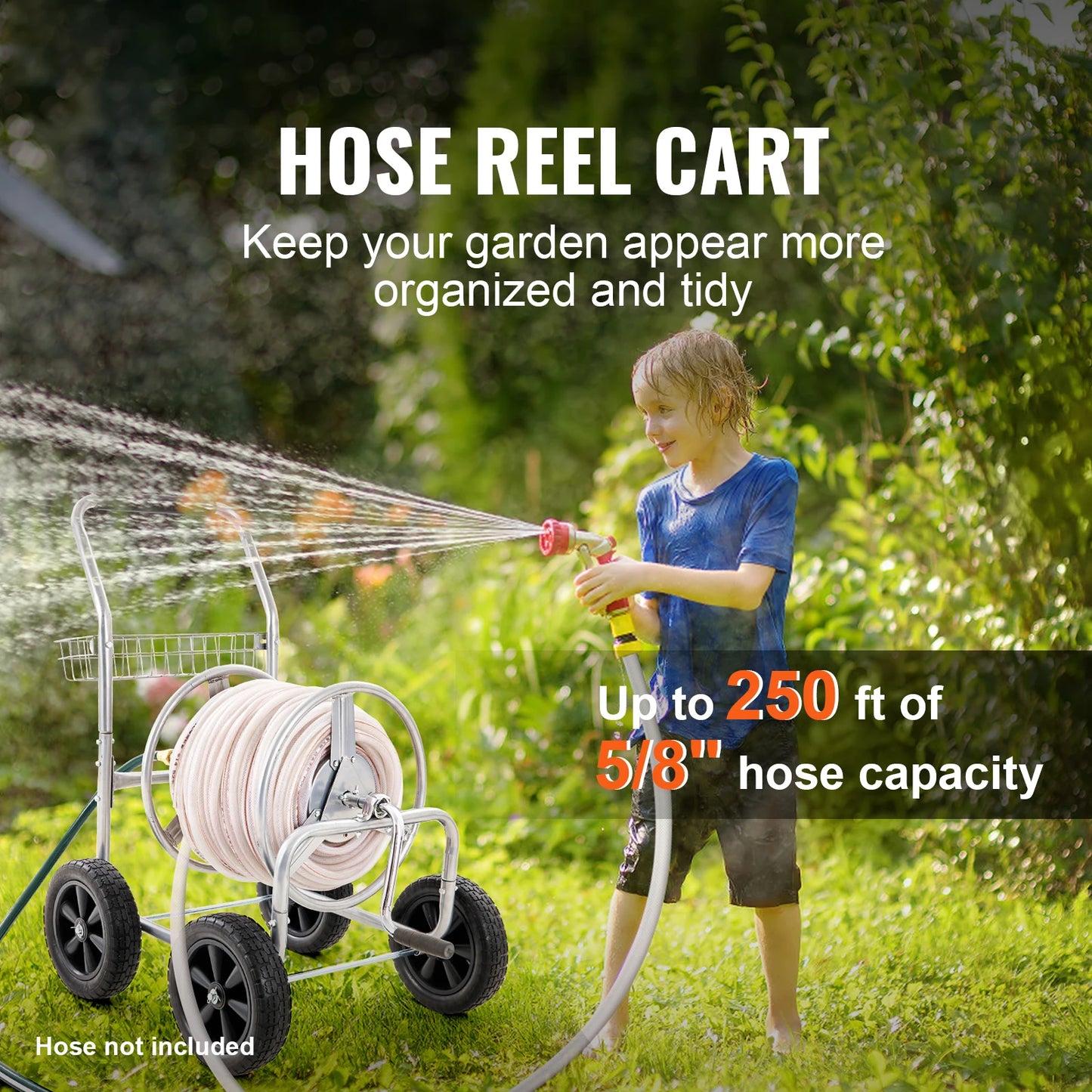 SucceBuy Garden Hose Reel Cart Heavy Duty Watering System