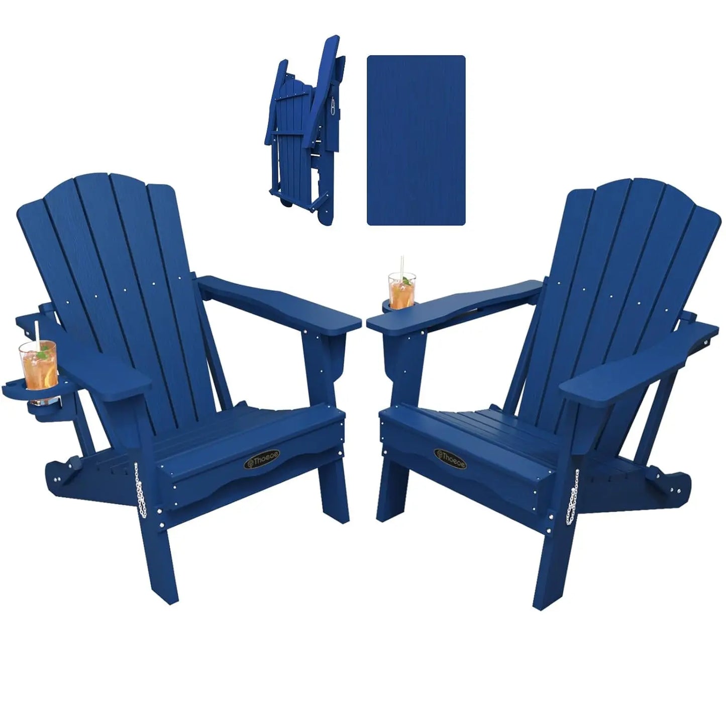 MOYU All-Weather Folding Adirondack Chairs Set Of 2