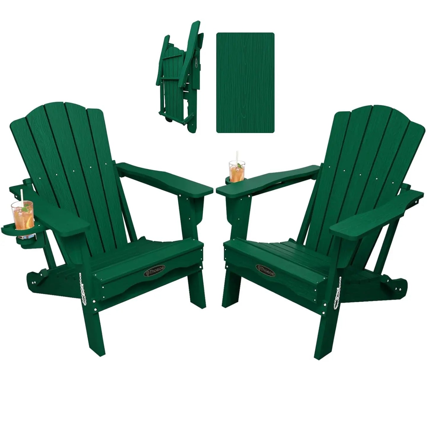 MOYU All-Weather Folding Adirondack Chairs Set Of 2