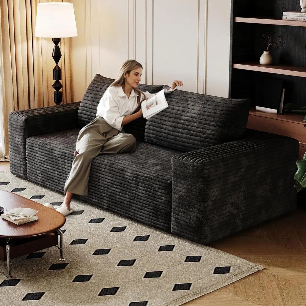 HUANHUI Loveseat Sofa Couch For Living Room Modern Corduroy
