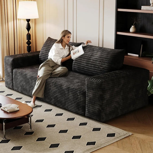 HUANHUI Loveseat Sofa Couch For Living Room Modern Corduroy