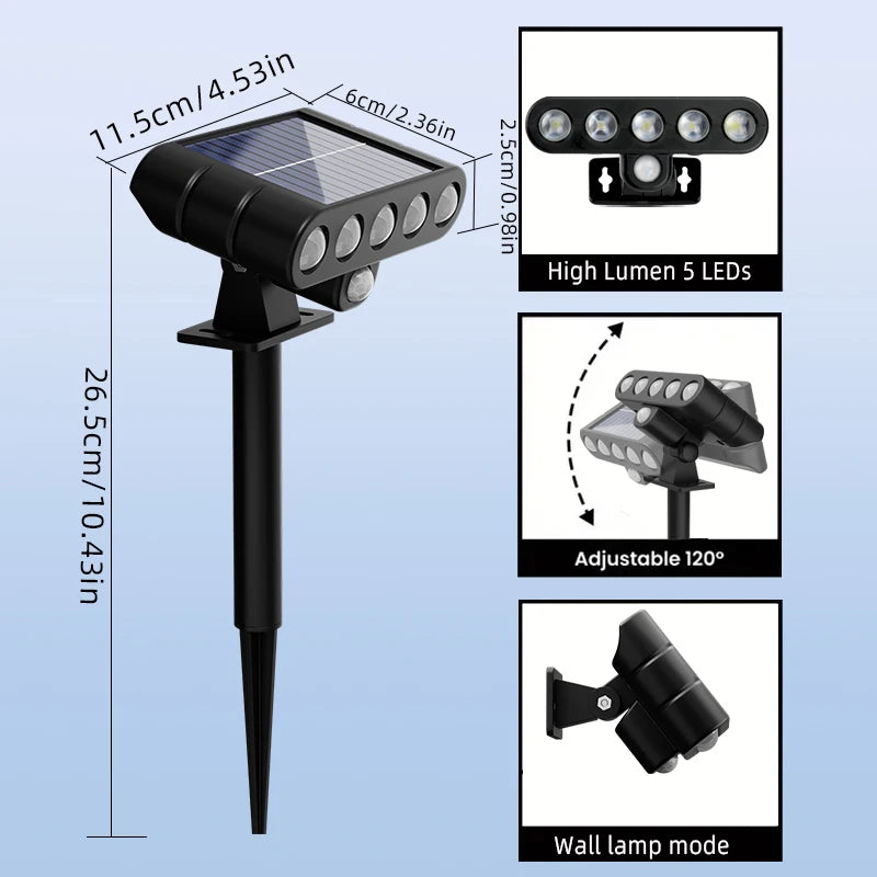 FAMCDC Solar Powered Outdoor Wall Light LED With Motion Sensor