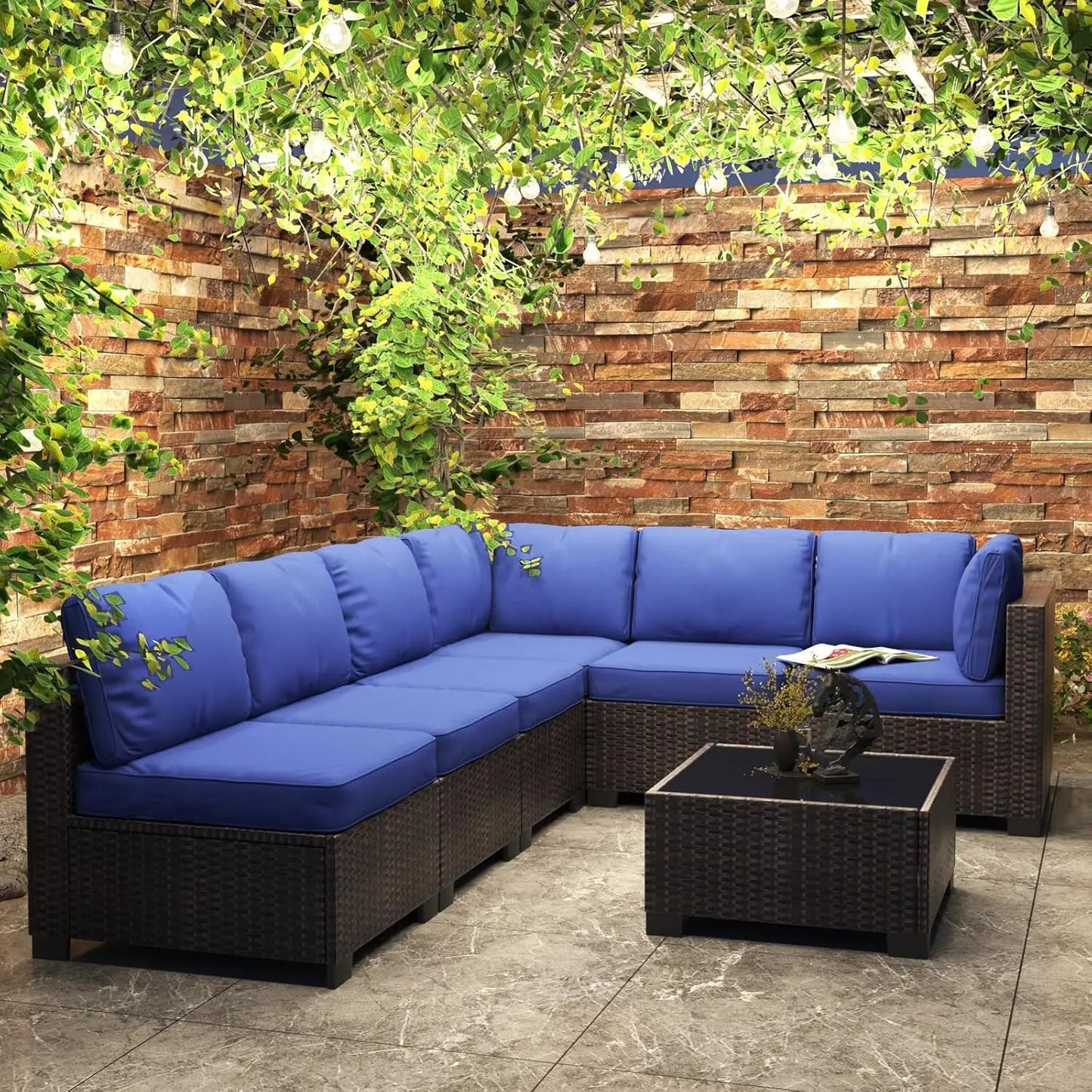 HobbyLane 7 Piece Modular Outdoor PE Rattan Furniture Set