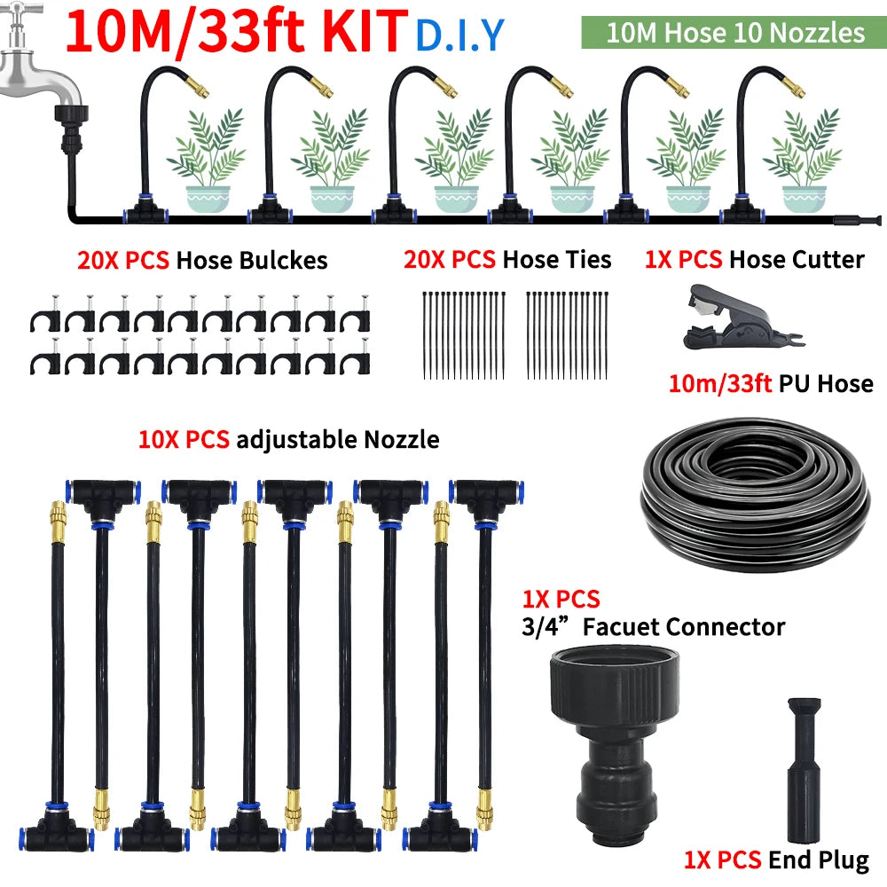 Irrigation Spray Nozzles Kit For Greenhouse Garden 360 Degree Adjustable