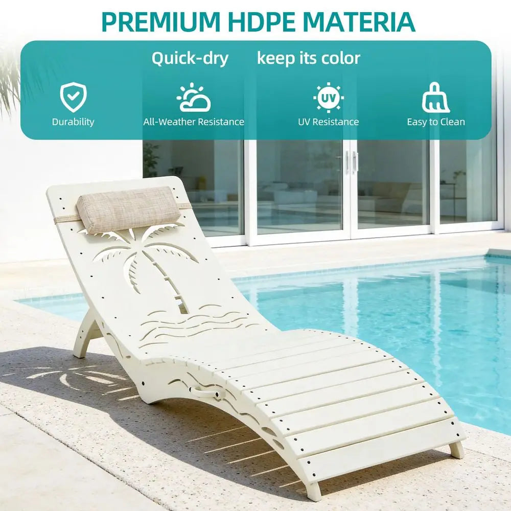 Outdoor Chaise Lounge Chair Set Of 2 With Wheels Durable