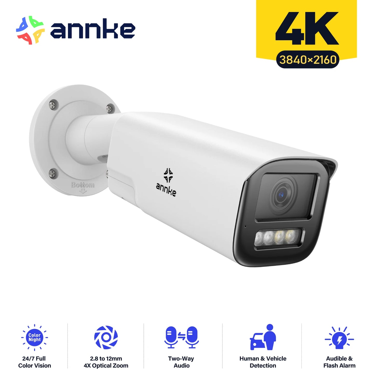 Annke 8MP 4K 4X Zoom Varifocal IP Camera IP67 Network