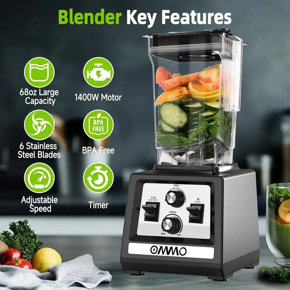 XMSJ 1800W Peak Blender With BPA Free Pitcher Auto Cleaning