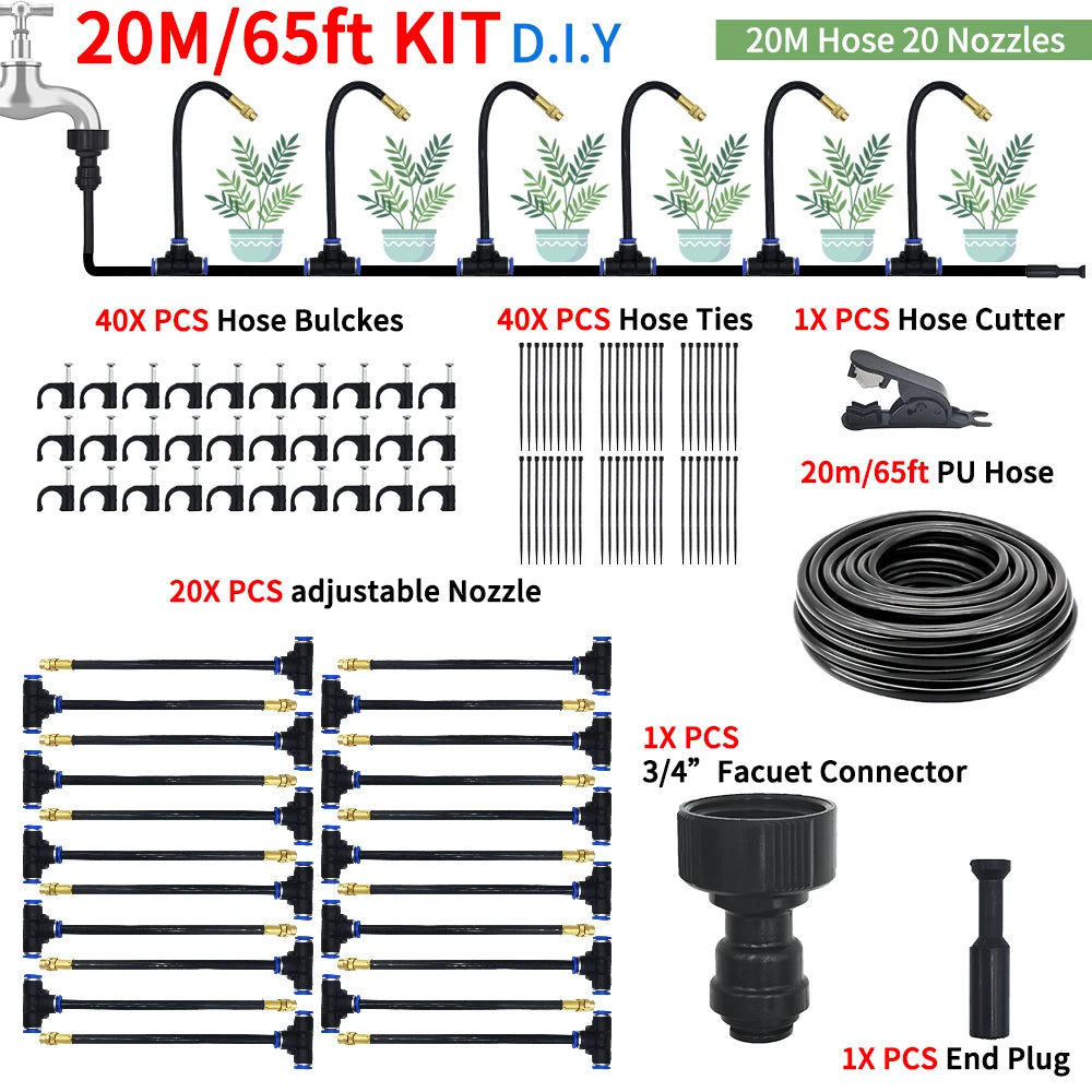 Irrigation Spray Nozzles Kit For Greenhouse Garden 360 Degree Adjustable
