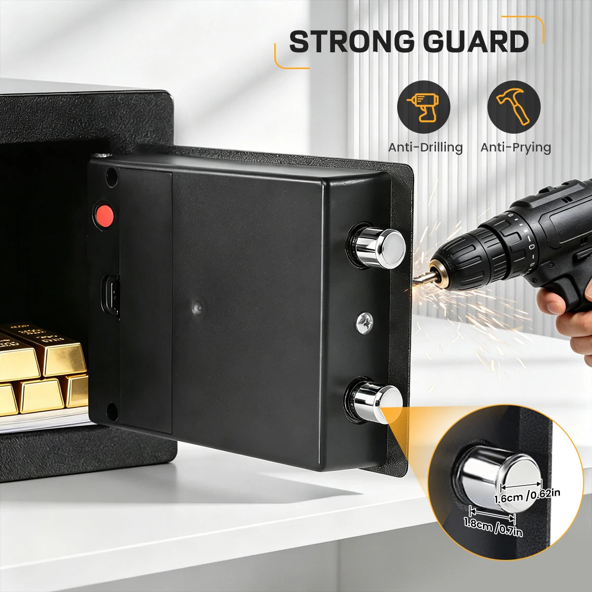 Ireproof Fireproof Safe With Digital Keypad And Sensor Light