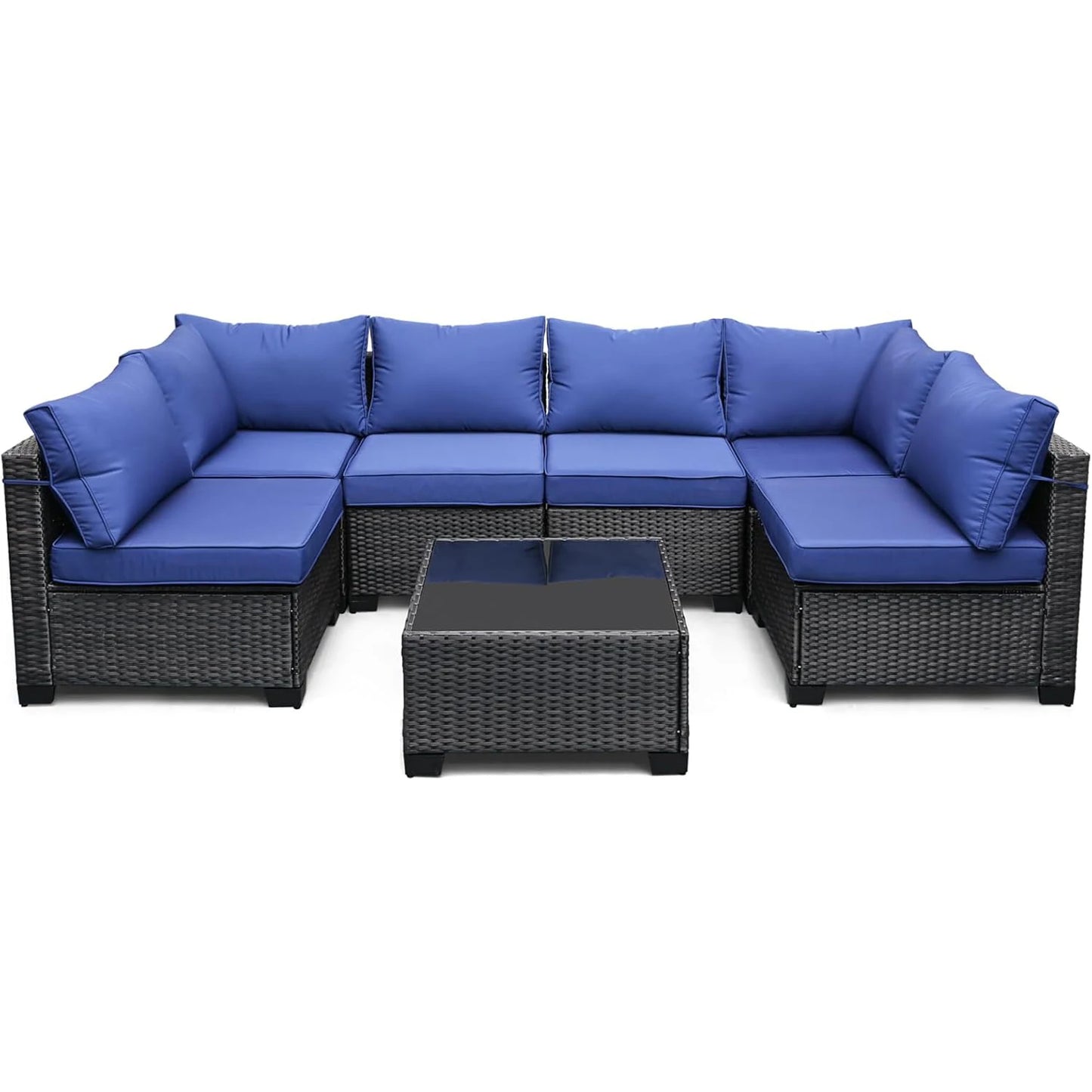 HobbyLane 7 Piece Modular Outdoor PE Rattan Furniture Set