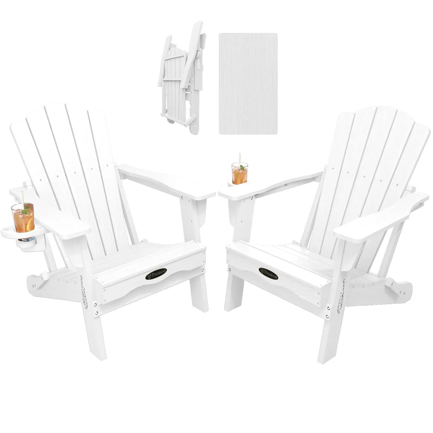 MOYU All-Weather Folding Adirondack Chairs Set Of 2