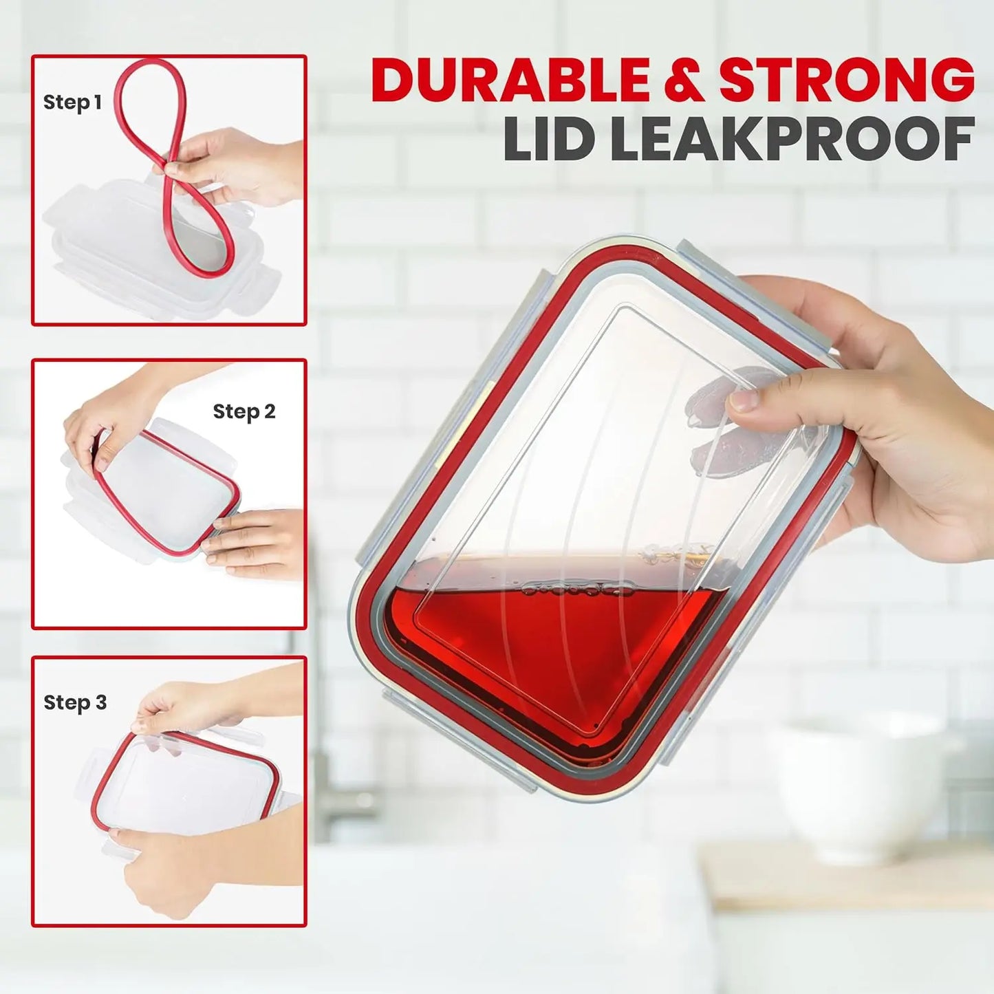Plastic Food Storage Containers With Airtight Lids Leak Proof