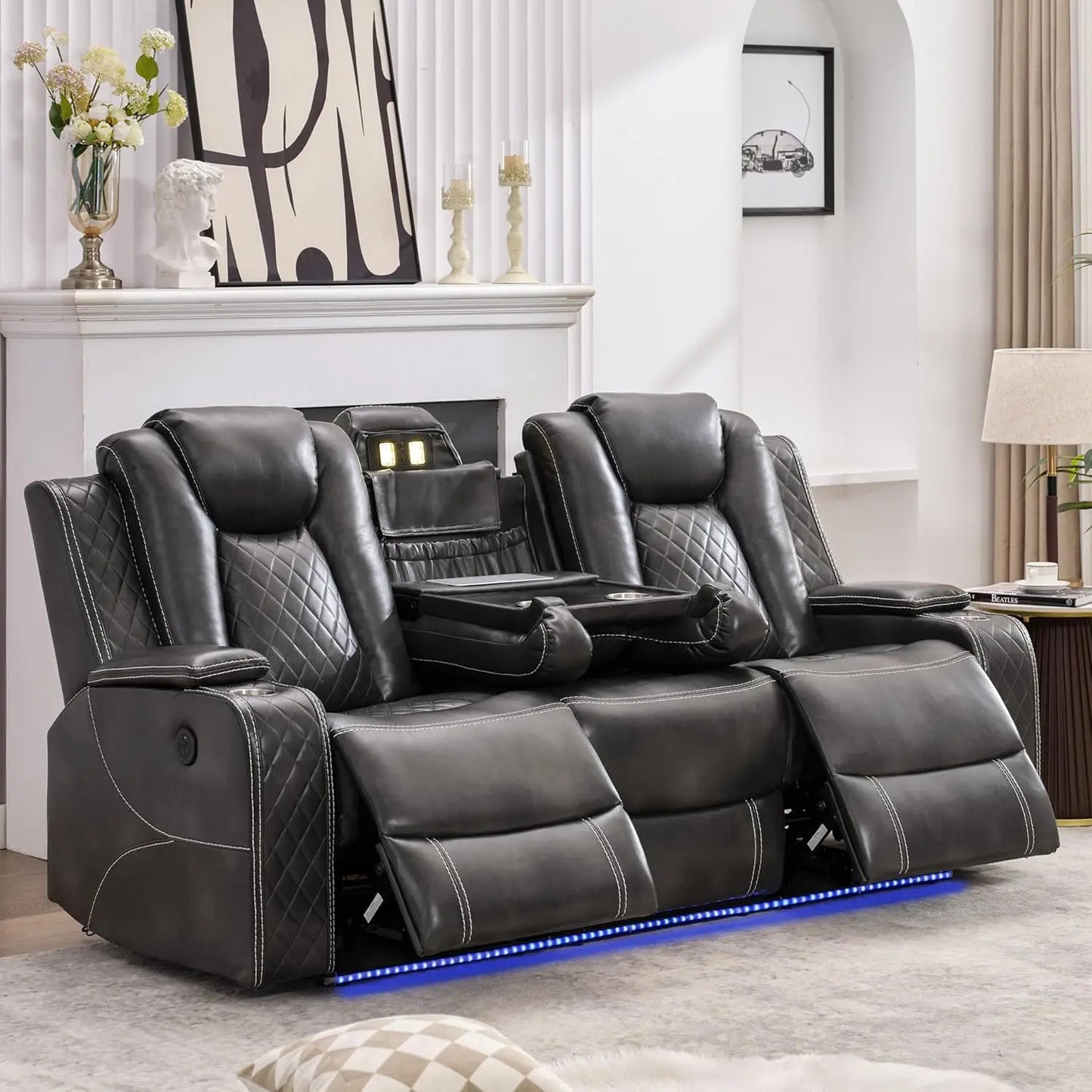 TODRANI Power Reclining Sofa With Wireless Charger