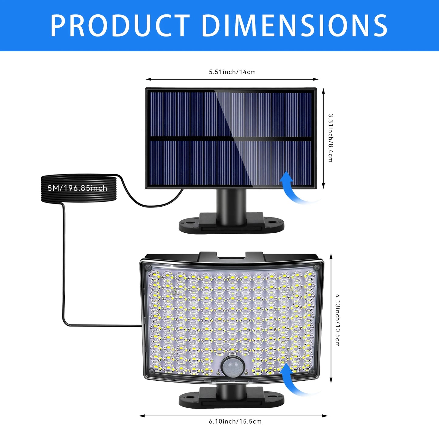Ghustar 138LED Solar Motion Sensor Light Outdoor Security Lamp IP65