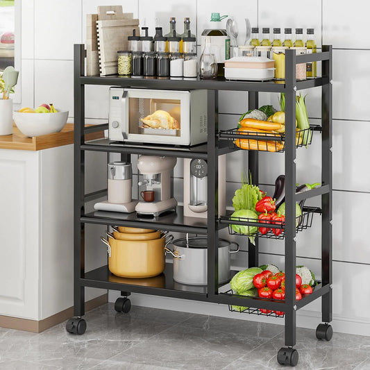 Four-Tier Space-Saving Metal Cabinet Storage Rack For Kitchen