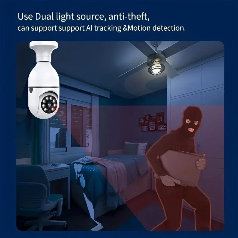 BoyKeep Outdoor Security Camera 5GHz WiFi 360 Degree E27 Socket