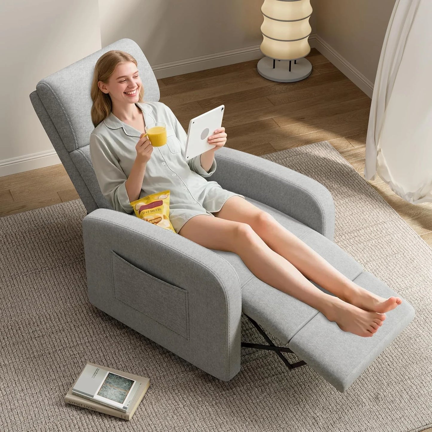 HiMISSCN Push Back Recliner Chair for Adults Ergonomic Comfort