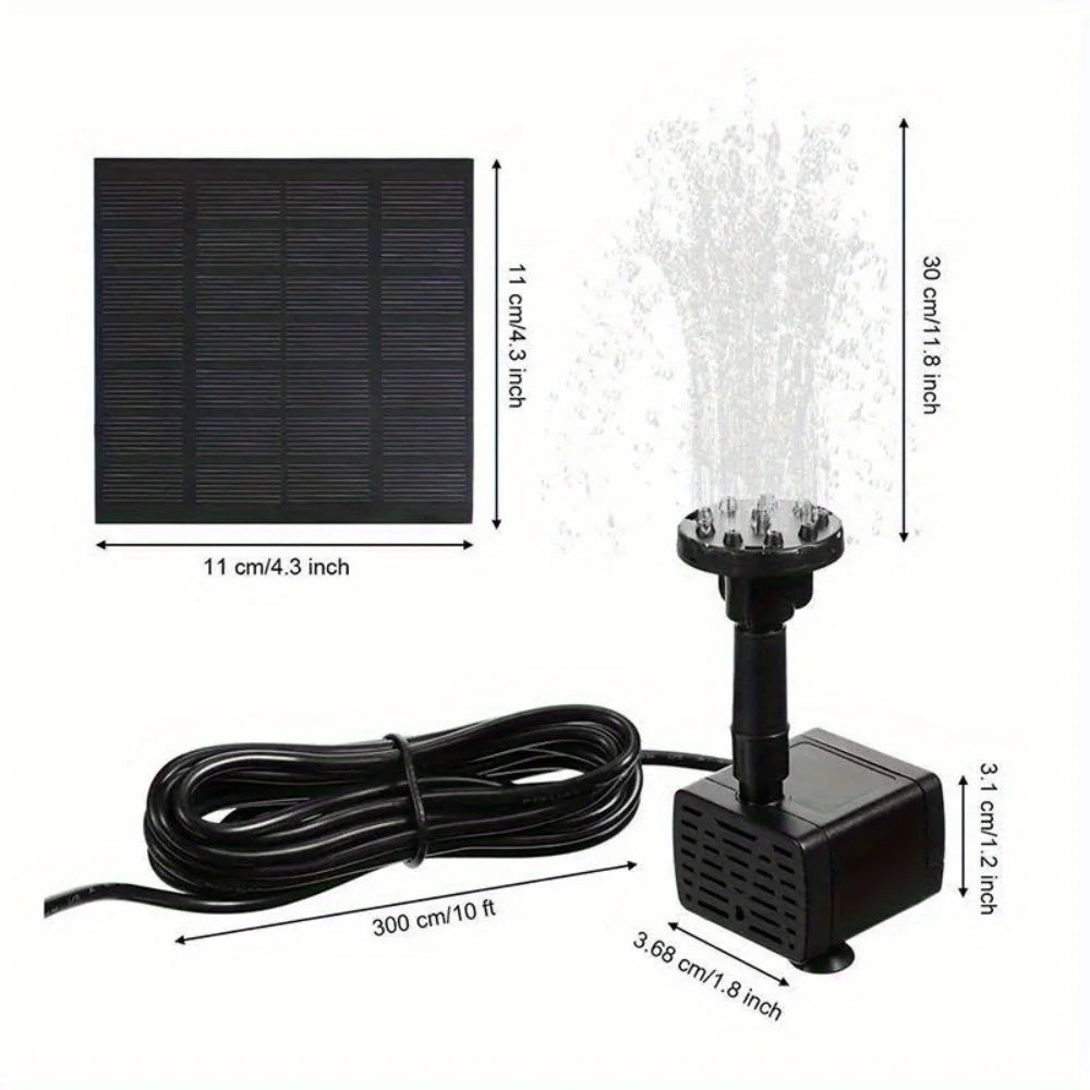Solar Floating Fountain Pump With Six Nozzles For Ponds