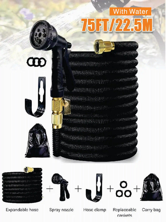 Expandable Garden Hose Kit With Nozzles Flexible And Durable