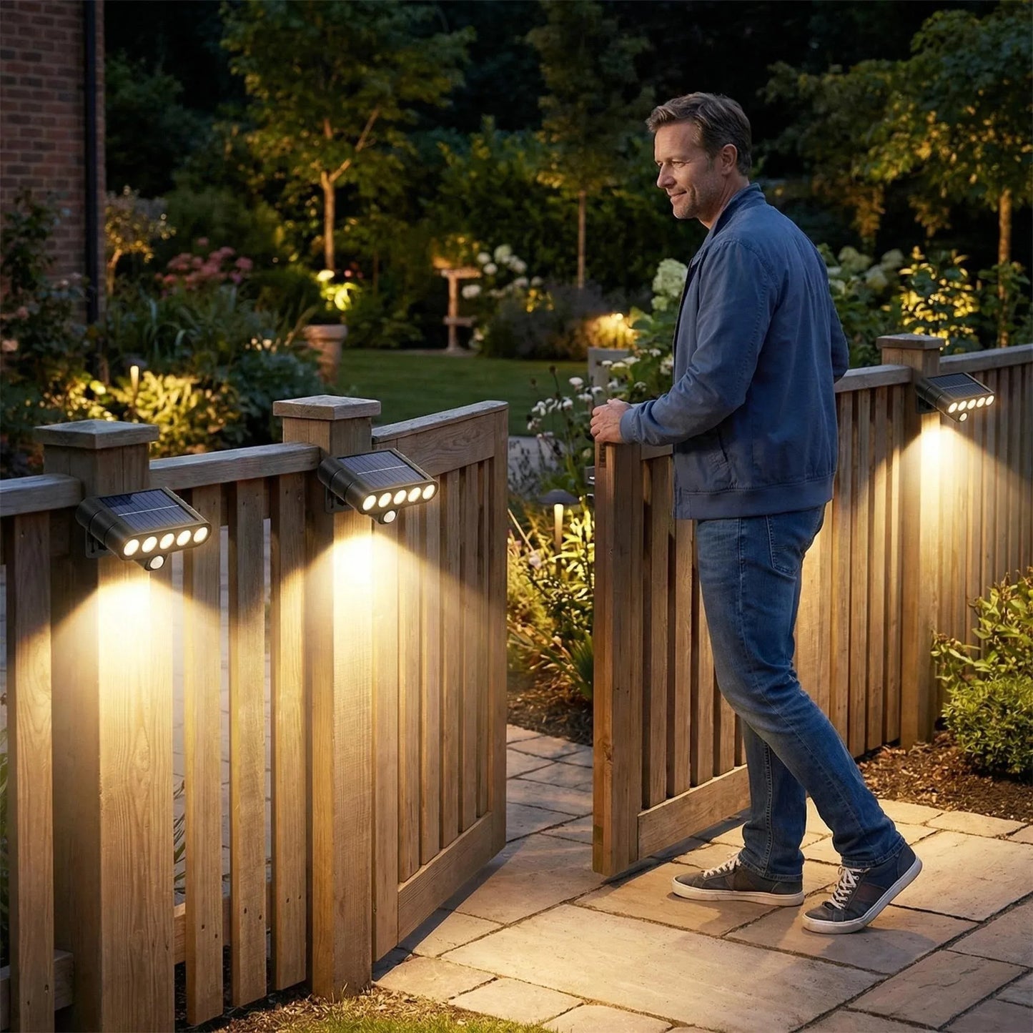 FAMCDC Solar Powered Outdoor Wall Light LED With Motion Sensor