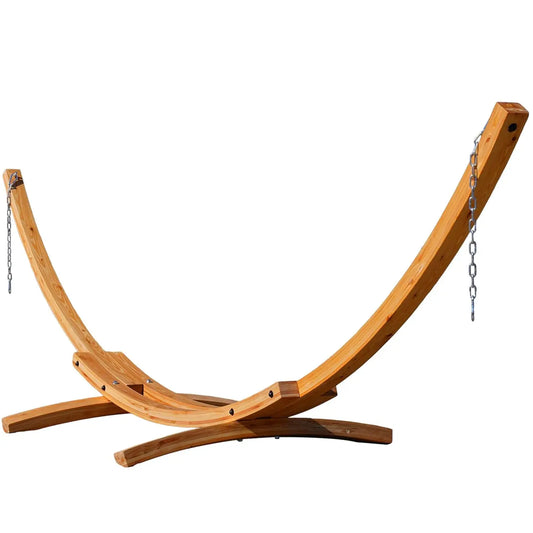 Outdoor Pine Wood Hammock Stand With Carabiners And Chains