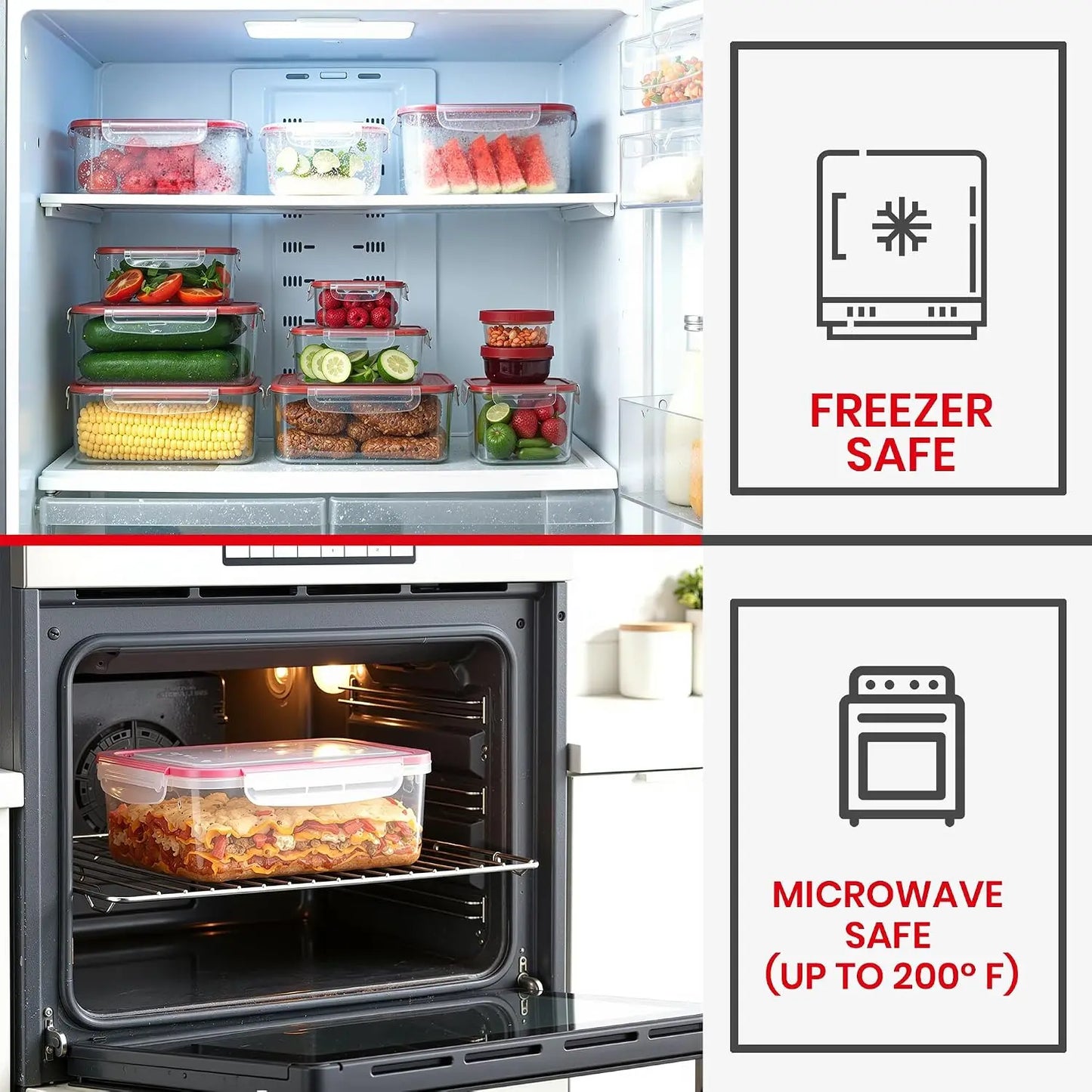 Plastic Food Storage Containers With Airtight Lids Leak Proof